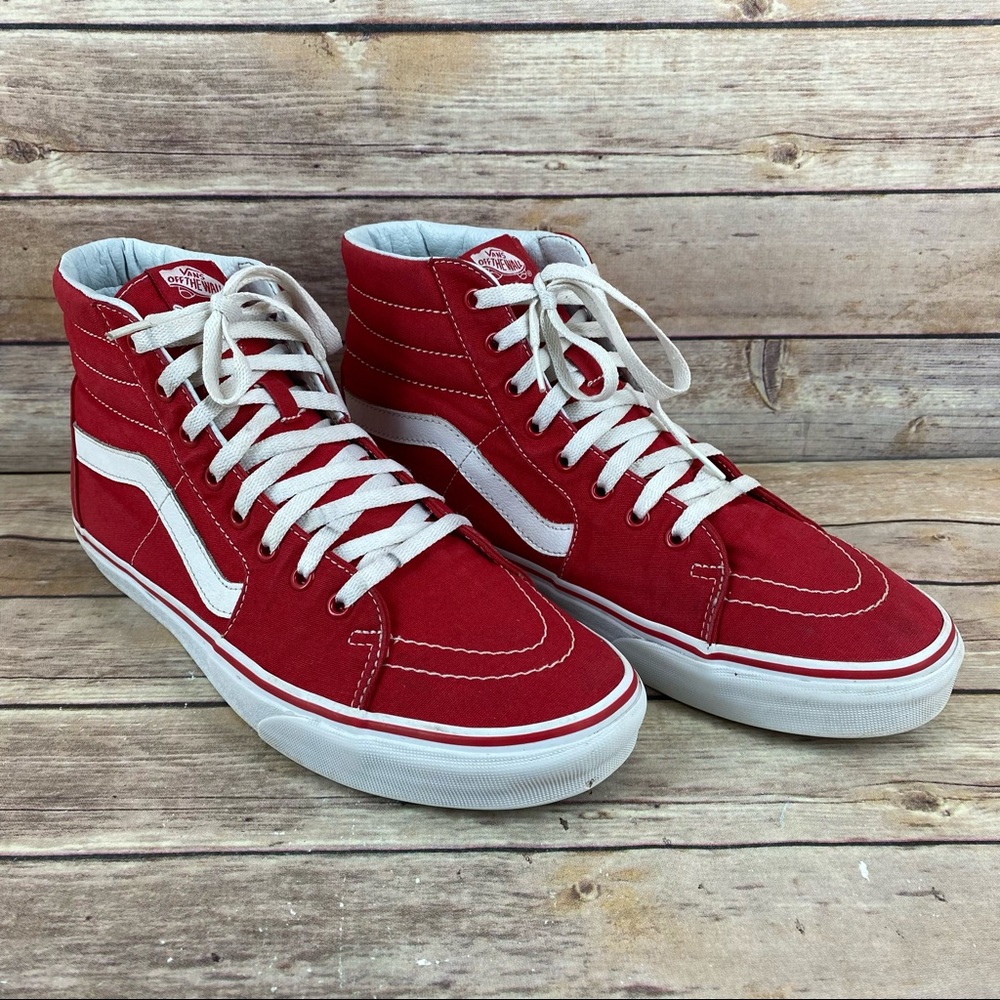VANS Sk8 Hi Red Lace Up High Top